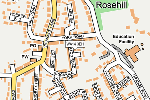 WA14 3EH map - OS OpenMap – Local (Ordnance Survey)
