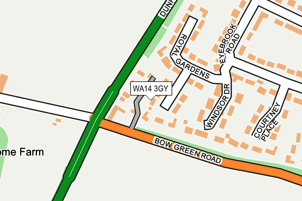 WA14 3GY map - OS OpenMap – Local (Ordnance Survey) WA14 3GY map - OS OpenMap – Local (Ordnance Survey)