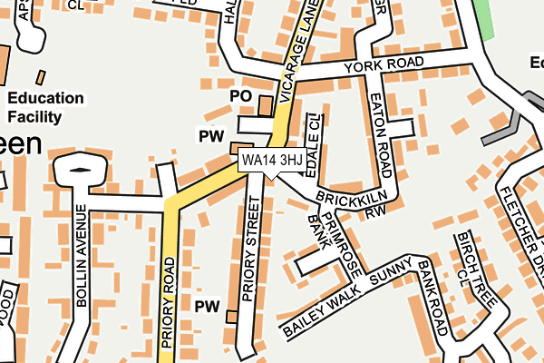 WA14 3HJ map - OS OpenMap – Local (Ordnance Survey) WA14 3HJ map - OS OpenMap – Local (Ordnance Survey)