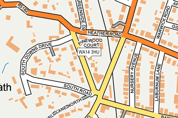 WA14 3HU map - OS OpenMap – Local (Ordnance Survey) WA14 3HU map - OS OpenMap – Local (Ordnance Survey)