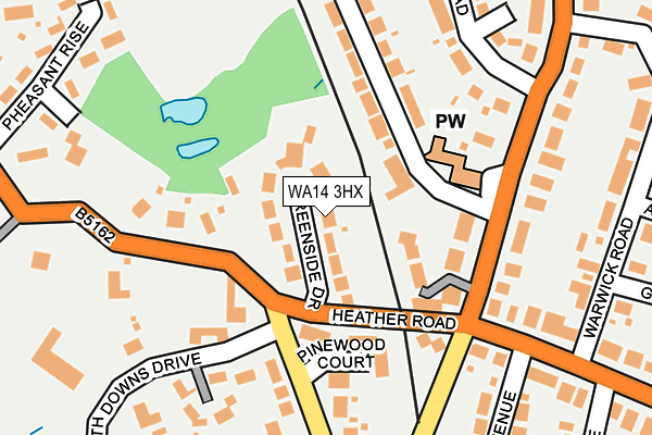 WA14 3HX map - OS OpenMap – Local (Ordnance Survey) WA14 3HX map - OS OpenMap – Local (Ordnance Survey)