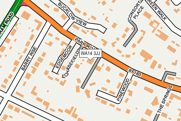 WA14 3JJ map - OS OpenMap – Local (Ordnance Survey) WA14 3JJ map - OS OpenMap – Local (Ordnance Survey)