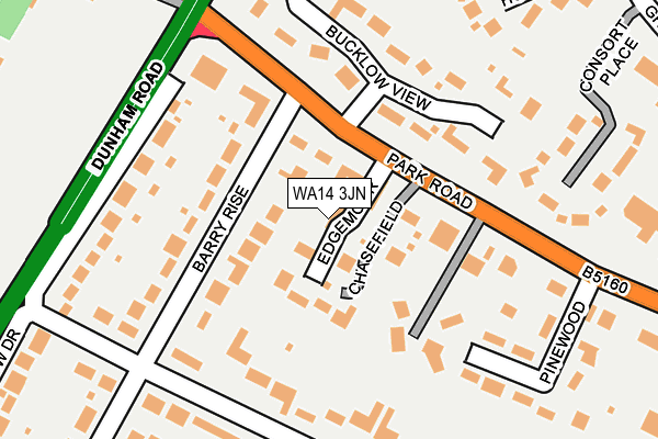 WA14 3JN map - OS OpenMap – Local (Ordnance Survey) WA14 3JN map - OS OpenMap – Local (Ordnance Survey)