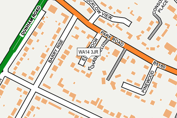 WA14 3JR map - OS OpenMap – Local (Ordnance Survey) WA14 3JR map - OS OpenMap – Local (Ordnance Survey)