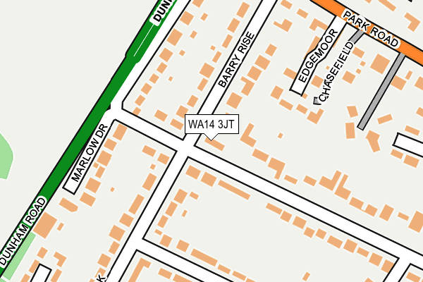 WA14 3JT map - OS OpenMap – Local (Ordnance Survey) WA14 3JT map - OS OpenMap – Local (Ordnance Survey)