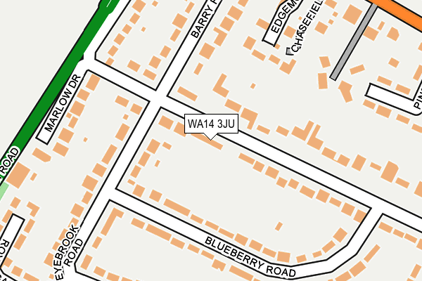 WA14 3JU map - OS OpenMap – Local (Ordnance Survey) WA14 3JU map - OS OpenMap – Local (Ordnance Survey)