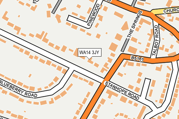 WA14 3JY map - OS OpenMap – Local (Ordnance Survey) WA14 3JY map - OS OpenMap – Local (Ordnance Survey)