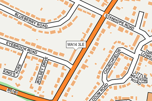WA14 3LE map - OS OpenMap – Local (Ordnance Survey) WA14 3LE map - OS OpenMap – Local (Ordnance Survey)