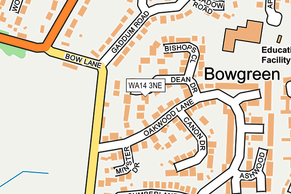 WA14 3NE map - OS OpenMap – Local (Ordnance Survey) WA14 3NE map - OS OpenMap – Local (Ordnance Survey)