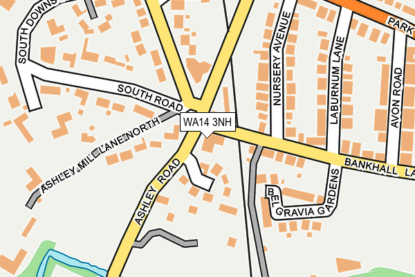 WA14 3NH map - OS OpenMap – Local (Ordnance Survey) WA14 3NH map - OS OpenMap – Local (Ordnance Survey)