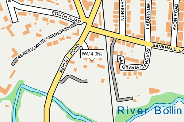 WA14 3NJ map - OS OpenMap – Local (Ordnance Survey) WA14 3NJ map - OS OpenMap – Local (Ordnance Survey)