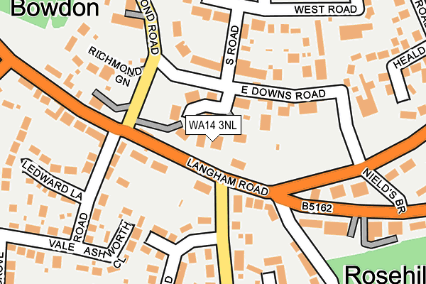 WA14 3NL map - OS OpenMap – Local (Ordnance Survey) WA14 3NL map - OS OpenMap – Local (Ordnance Survey)