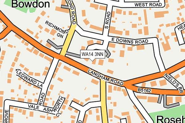 WA14 3NN map - OS OpenMap – Local (Ordnance Survey) WA14 3NN map - OS OpenMap – Local (Ordnance Survey)