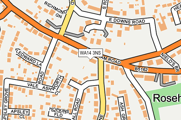 WA14 3NS map - OS OpenMap – Local (Ordnance Survey) WA14 3NS map - OS OpenMap – Local (Ordnance Survey)