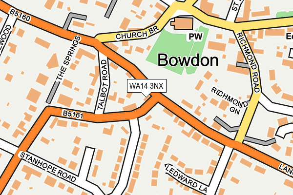 WA14 3NX map - OS OpenMap – Local (Ordnance Survey) WA14 3NX map - OS OpenMap – Local (Ordnance Survey)