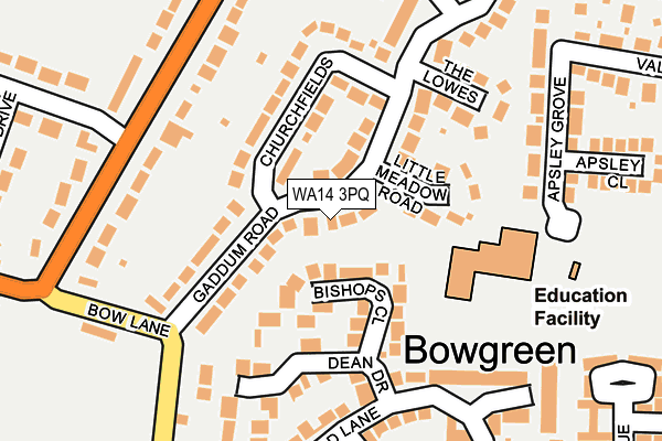 WA14 3PQ map - OS OpenMap – Local (Ordnance Survey) WA14 3PQ map - OS OpenMap – Local (Ordnance Survey)