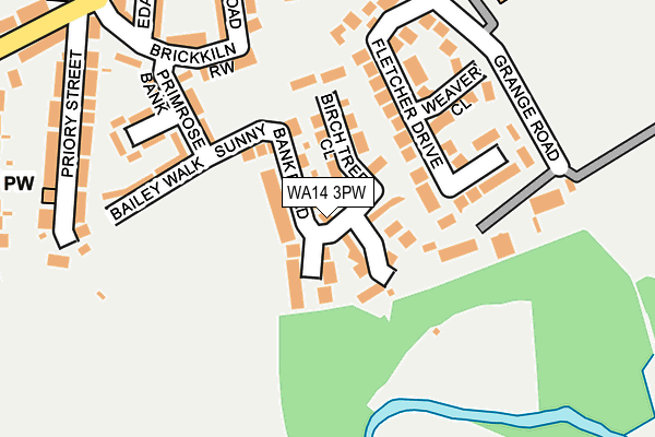 WA14 3PW map - OS OpenMap – Local (Ordnance Survey) WA14 3PW map - OS OpenMap – Local (Ordnance Survey)