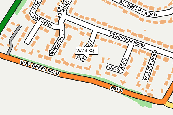 WA14 3QT map - OS OpenMap – Local (Ordnance Survey) WA14 3QT map - OS OpenMap – Local (Ordnance Survey)