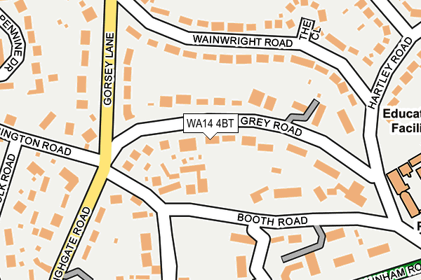 WA14 4BT map - OS OpenMap – Local (Ordnance Survey) WA14 4BT map - OS OpenMap – Local (Ordnance Survey)