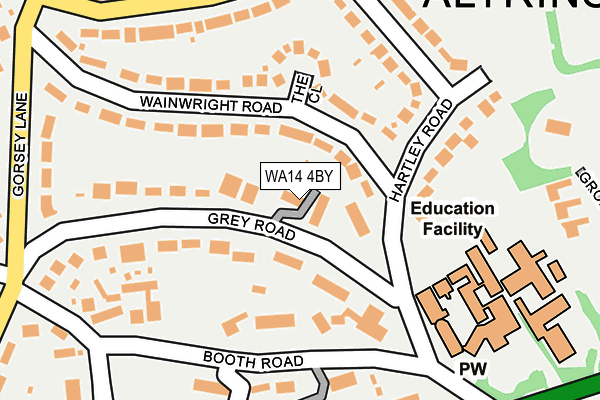 WA14 4BY map - OS OpenMap – Local (Ordnance Survey)