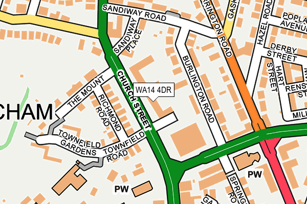 WA14 4DR map - OS OpenMap – Local (Ordnance Survey) WA14 4DR map - OS OpenMap – Local (Ordnance Survey)