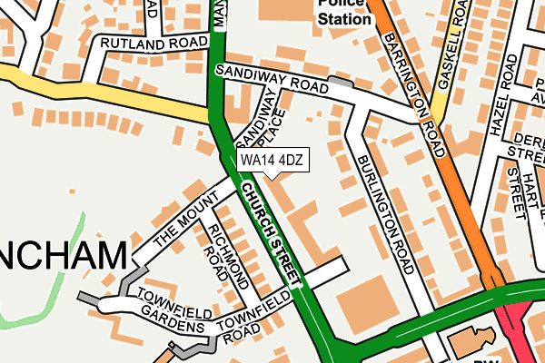 WA14 4DZ map - OS OpenMap – Local (Ordnance Survey) WA14 4DZ map - OS OpenMap – Local (Ordnance Survey)