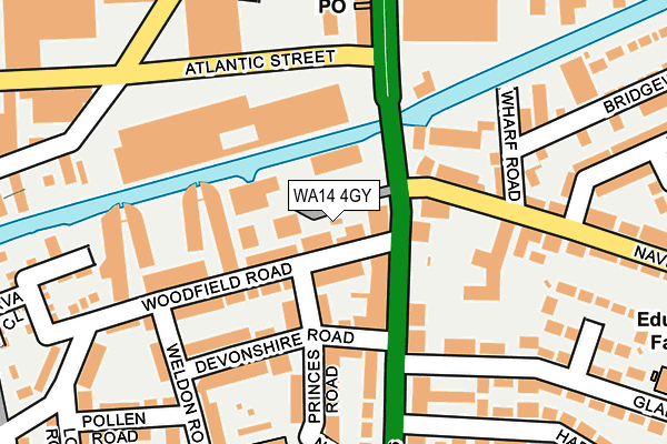 WA14 4GY map - OS OpenMap – Local (Ordnance Survey) WA14 4GY map - OS OpenMap – Local (Ordnance Survey)