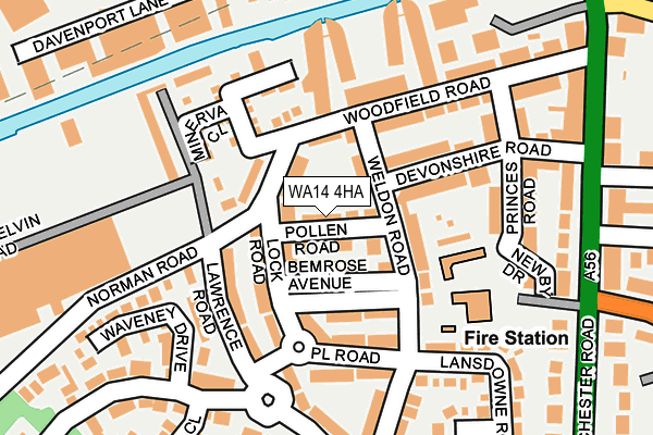 WA14 4HA map - OS OpenMap – Local (Ordnance Survey) WA14 4HA map - OS OpenMap – Local (Ordnance Survey)