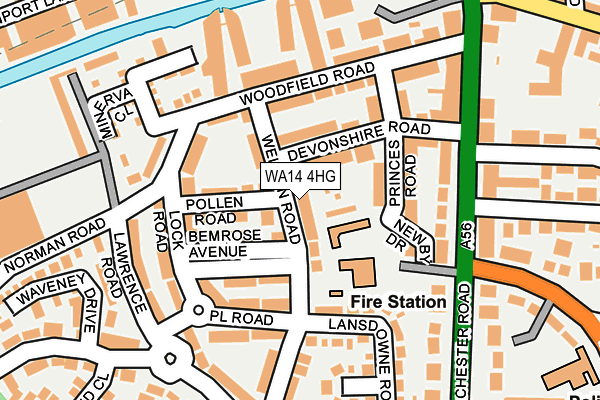 WA14 4HG map - OS OpenMap – Local (Ordnance Survey)