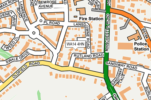 WA14 4HN map - OS OpenMap – Local (Ordnance Survey) WA14 4HN map - OS OpenMap – Local (Ordnance Survey)