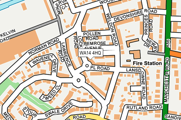 WA14 4HQ map - OS OpenMap – Local (Ordnance Survey) WA14 4HQ map - OS OpenMap – Local (Ordnance Survey)