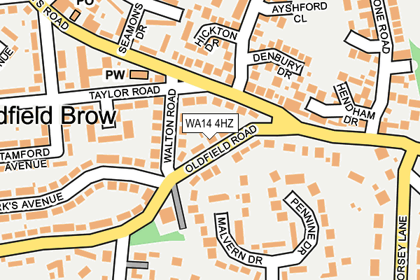 WA14 4HZ map - OS OpenMap – Local (Ordnance Survey) WA14 4HZ map - OS OpenMap – Local (Ordnance Survey)