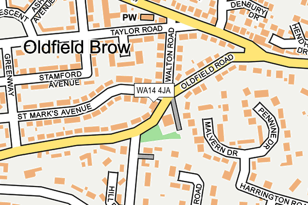 WA14 4JA map - OS OpenMap – Local (Ordnance Survey)