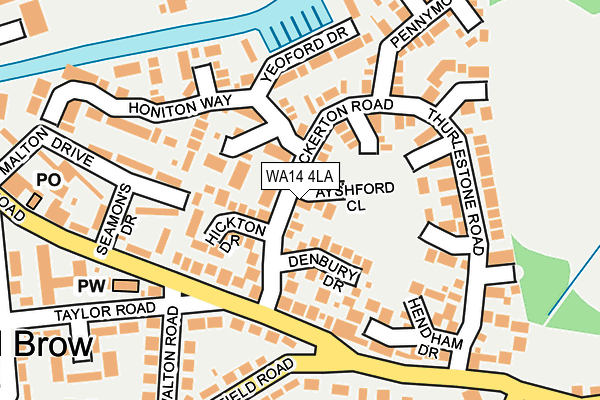 WA14 4LA map - OS OpenMap – Local (Ordnance Survey) WA14 4LA map - OS OpenMap – Local (Ordnance Survey)