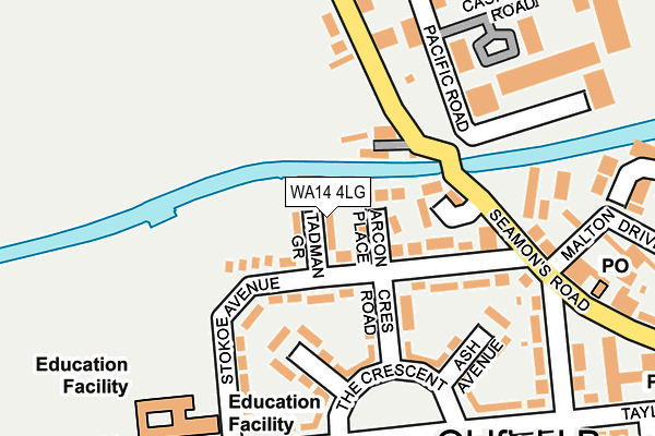WA14 4LG map - OS OpenMap – Local (Ordnance Survey) WA14 4LG map - OS OpenMap – Local (Ordnance Survey)