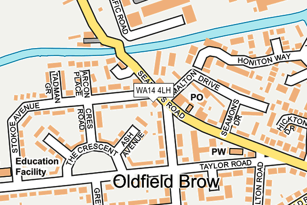 WA14 4LH map - OS OpenMap – Local (Ordnance Survey) WA14 4LH map - OS OpenMap – Local (Ordnance Survey)