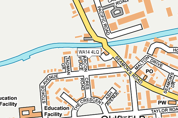 WA14 4LQ map - OS OpenMap – Local (Ordnance Survey) WA14 4LQ map - OS OpenMap – Local (Ordnance Survey)