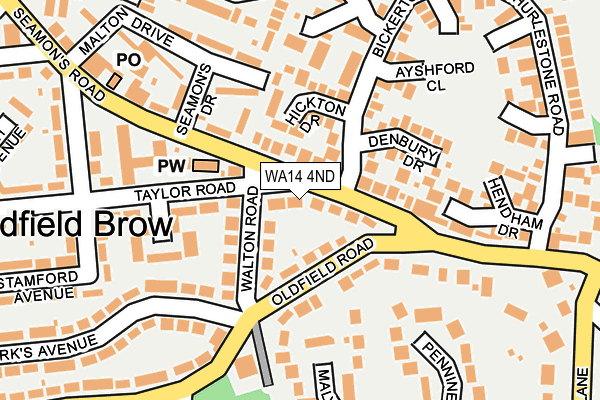 WA14 4ND map - OS OpenMap – Local (Ordnance Survey) WA14 4ND map - OS OpenMap – Local (Ordnance Survey)
