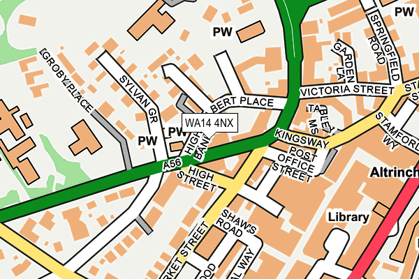 WA14 4NX map - OS OpenMap – Local (Ordnance Survey) WA14 4NX map - OS OpenMap – Local (Ordnance Survey)