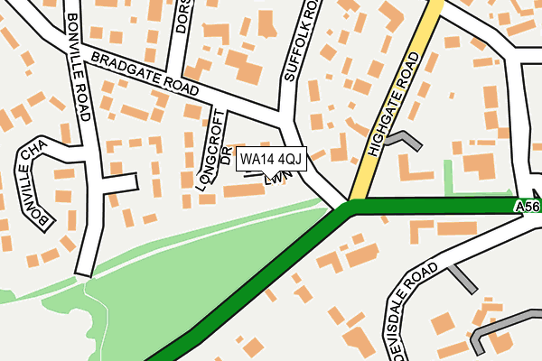 WA14 4QJ map - OS OpenMap – Local (Ordnance Survey) WA14 4QJ map - OS OpenMap – Local (Ordnance Survey)