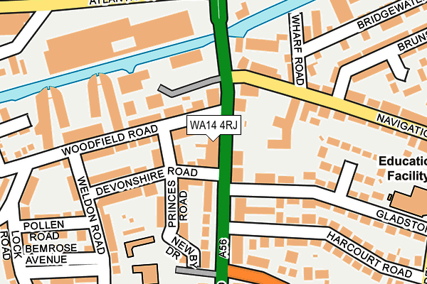WA14 4RJ map - OS OpenMap – Local (Ordnance Survey) WA14 4RJ map - OS OpenMap – Local (Ordnance Survey)