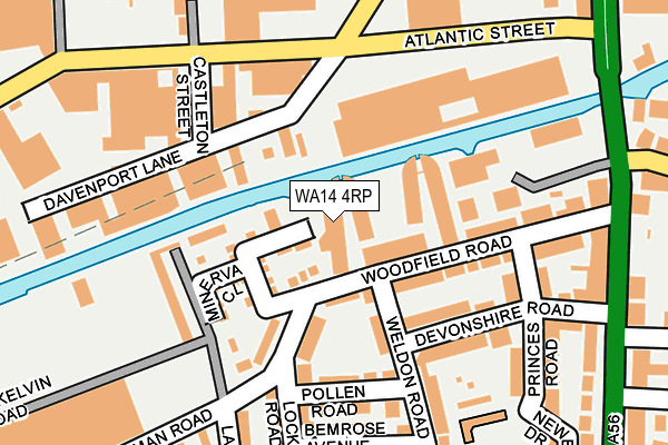 WA14 4RP map - OS OpenMap – Local (Ordnance Survey)