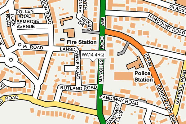 WA14 4RQ map - OS OpenMap – Local (Ordnance Survey)