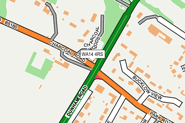 WA14 4RS map - OS OpenMap – Local (Ordnance Survey) WA14 4RS map - OS OpenMap – Local (Ordnance Survey)