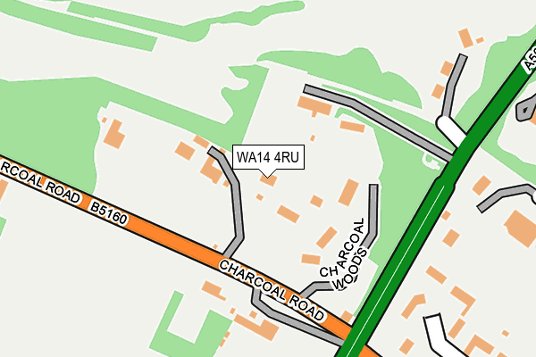 WA14 4RU map - OS OpenMap – Local (Ordnance Survey) WA14 4RU map - OS OpenMap – Local (Ordnance Survey)