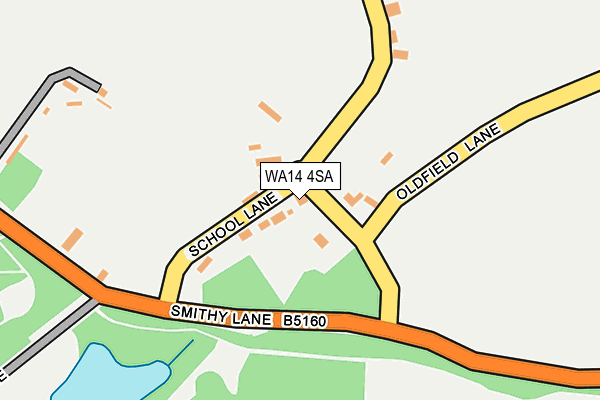WA14 4SA map - OS OpenMap – Local (Ordnance Survey) WA14 4SA map - OS OpenMap – Local (Ordnance Survey)