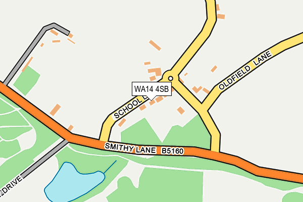WA14 4SB map - OS OpenMap – Local (Ordnance Survey) WA14 4SB map - OS OpenMap – Local (Ordnance Survey)