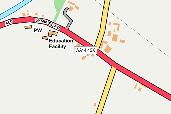 WA14 4SX map - OS OpenMap – Local (Ordnance Survey) WA14 4SX map - OS OpenMap – Local (Ordnance Survey)