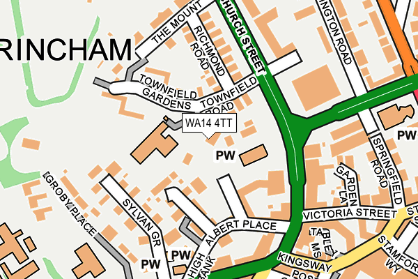 WA14 4TT map - OS OpenMap – Local (Ordnance Survey) WA14 4TT map - OS OpenMap – Local (Ordnance Survey)