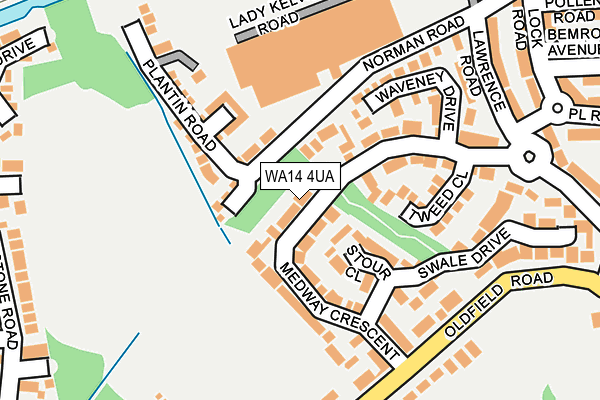 WA14 4UA map - OS OpenMap – Local (Ordnance Survey) WA14 4UA map - OS OpenMap – Local (Ordnance Survey)